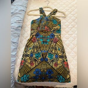 Multicolored body con dress